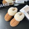 Thick Soled Cotton Slippers Women's Outerwear Winter Plush Warm Snow Boots Fashion Flat Casual Cotton Shoes Soft Trend