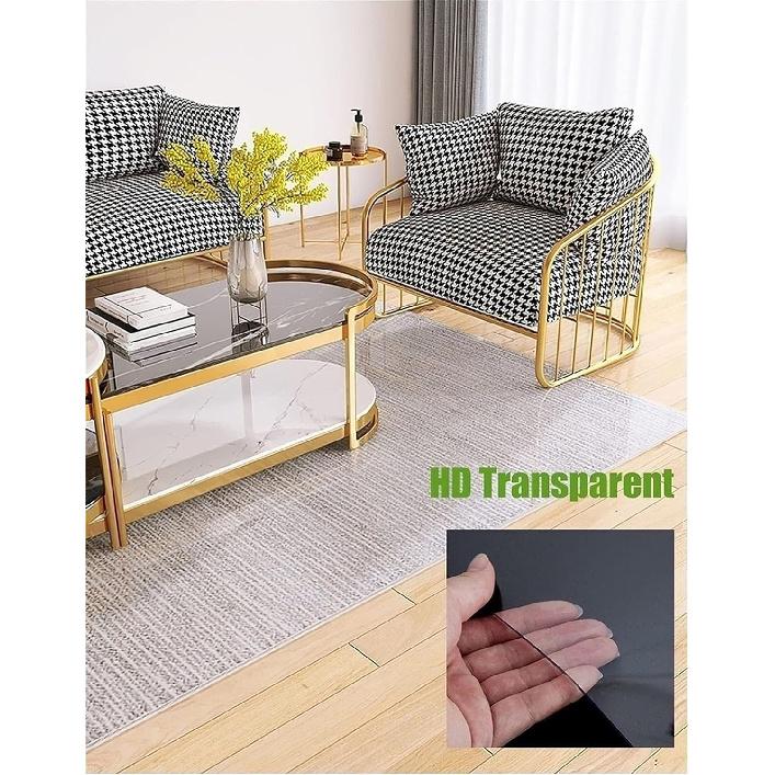 2 3 4 5 6 Футов Прозрачная Напольная Дорожка для Деревянного Пола, Нескользящая Виниловая Защитная Накладка для Ковра Большой Площади для Гостиной, Прихожей, Дома, Режущийся Пластиковый Ковер