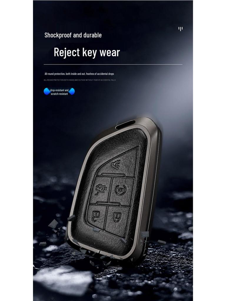 Защитный чехол для ключа Cadillac: Подходит для XT4, XT5, XT6, CT4, CT5 - Оригинальный чехол для ключа автомобиля с пряжкой.