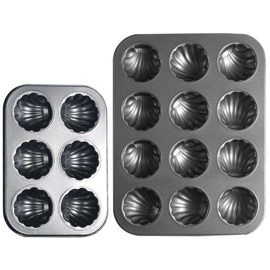 Cake Mold 6/12 Cavity Food Grade Seashell Shape Non-stick DIY Carbon Steel Muffin Cupcake Pan Bakeware Kitchen Supplies
