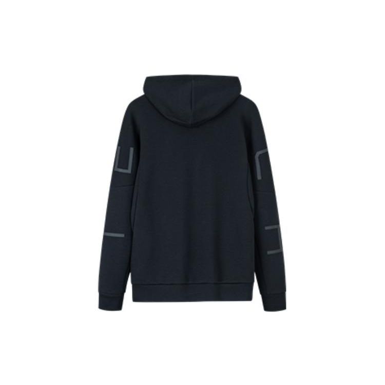 Anta Толстовка на молнии с однотонным полосатым принтом Мужские топы Черный 152237720-4