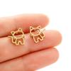 Punk Style Cartoon Hollow Out Ear Studs Cute Design Small Jewelry Minimalist Cat Earrings  Unisex