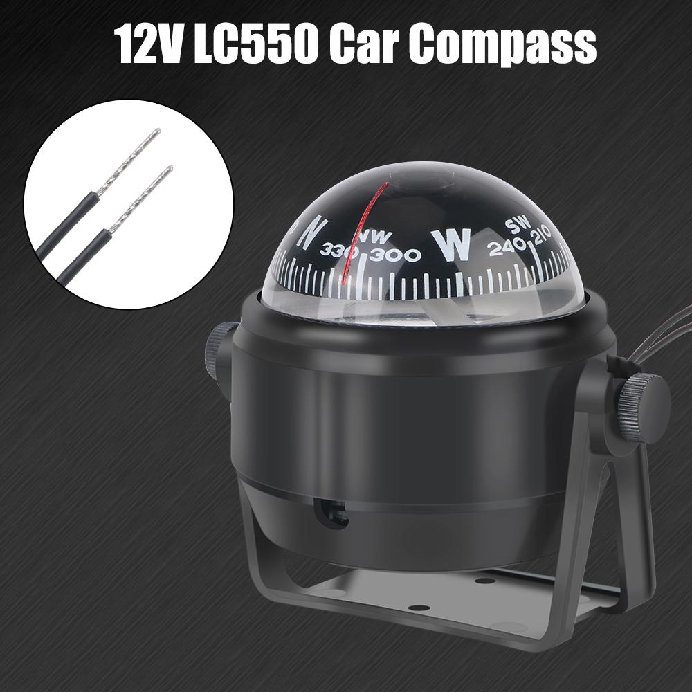 Boat Compass With Electronic LED Light Waterproof 360°rotating Nautical Compass LC550 12V Navigation Positioning