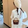 Stylish Retro Mini Tote Bag For Girls Trendy Plaid Crossbody Purse In Khaki Brown
