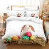 3D Cute Rabbit Bedding Set Easter Duvet Cover 2/3 Piece Set for Boys, Teenagers and Girls Room Full Size Luxury Cover Home Gift