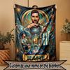 Custom Name Personalized Leo Messi Print Blanket, Home Decor, Bedroom, Sofa, Camping, Couch, Gifts for Birthday Christmas