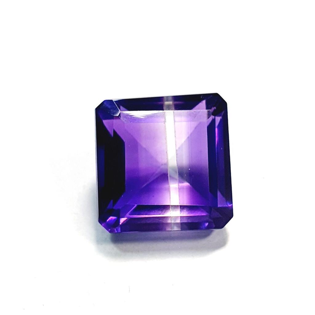 Certified Natural Bi Color Purple Amethyst 27 Ct Emerald Cut Stone u212