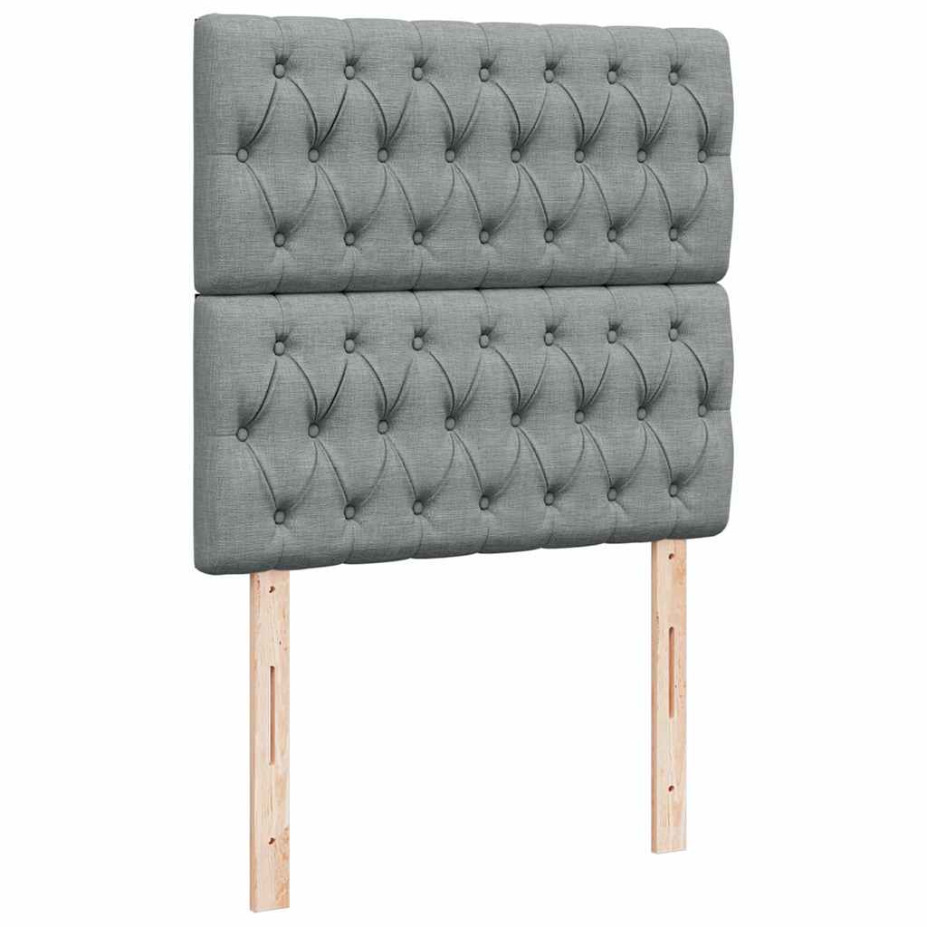 Box Spring Bed with Mattress Light Grey 80x200 cm Fabric