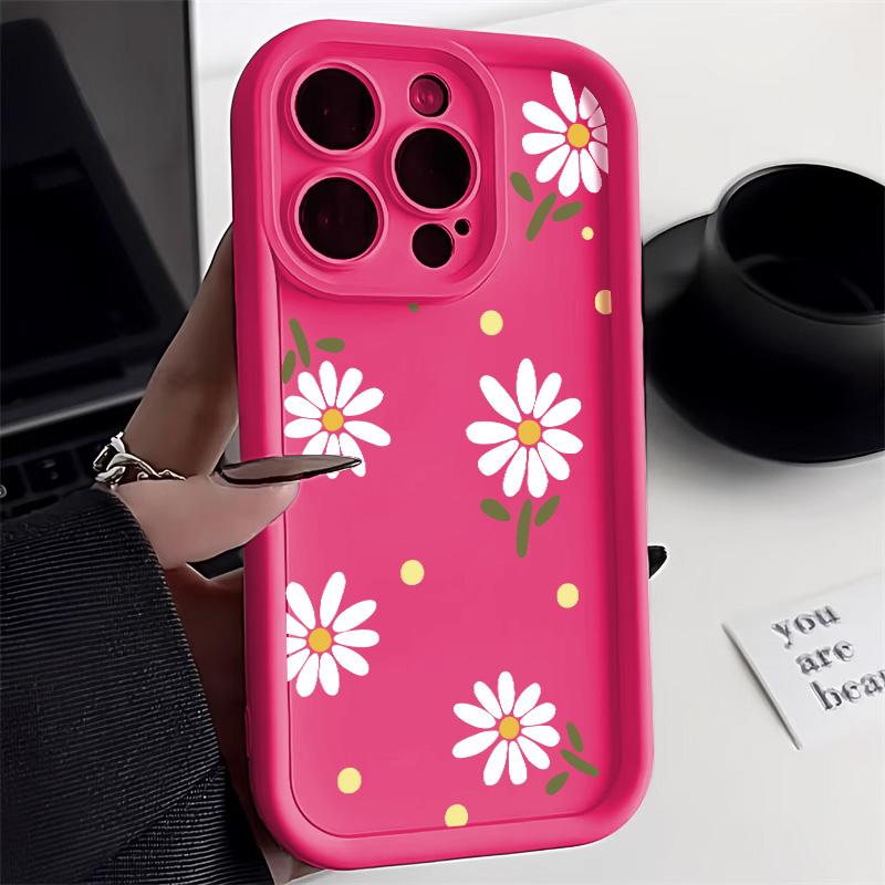 Силиконовый чехол для телефона Daisy Flower для iPhone 13, чехол для iPhone 14, 15, 11, 12, Pro Max, XR, X, XS, 7, 8, Plus, SE, противоударный чехол, мягкий, Funda