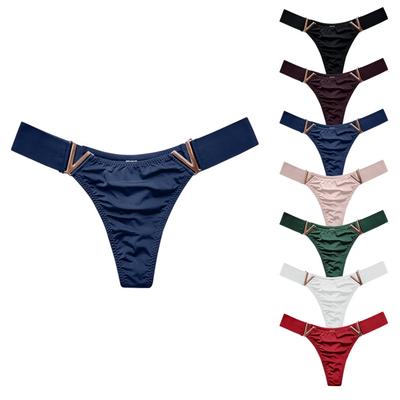 Женские спортивные стринги, модные сексуальные V-образные металлические декорированные трусики с подъёмом бедер, трусы с низкой талией, дышащие трусики, трусы-бикини