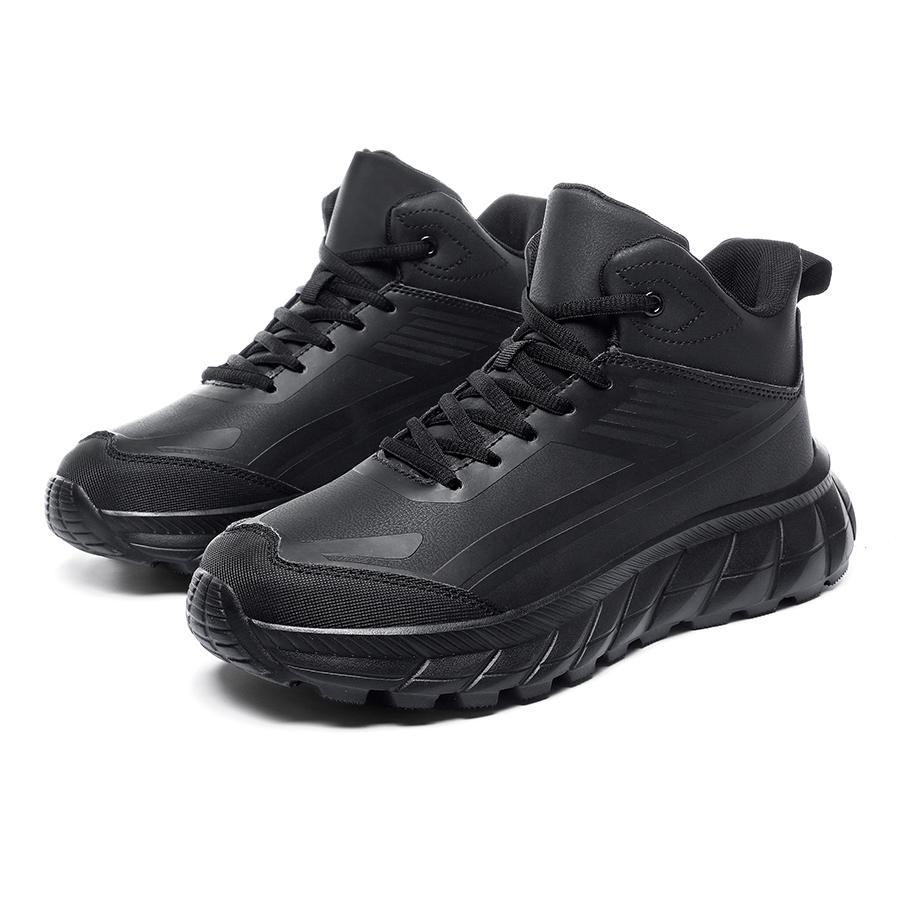 Модные мужские зимние сноубутсы Мужские теплые ботильоны на шнуровке Нескользящая зимняя обувь Водонепроницаемые плюшевые ботинки большого размера 48