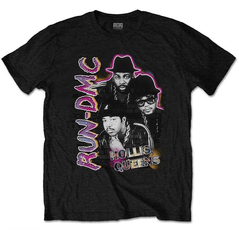 Мужская футболка Run DMC Hollis Queens Homage приталенного кроя Размер L Черный