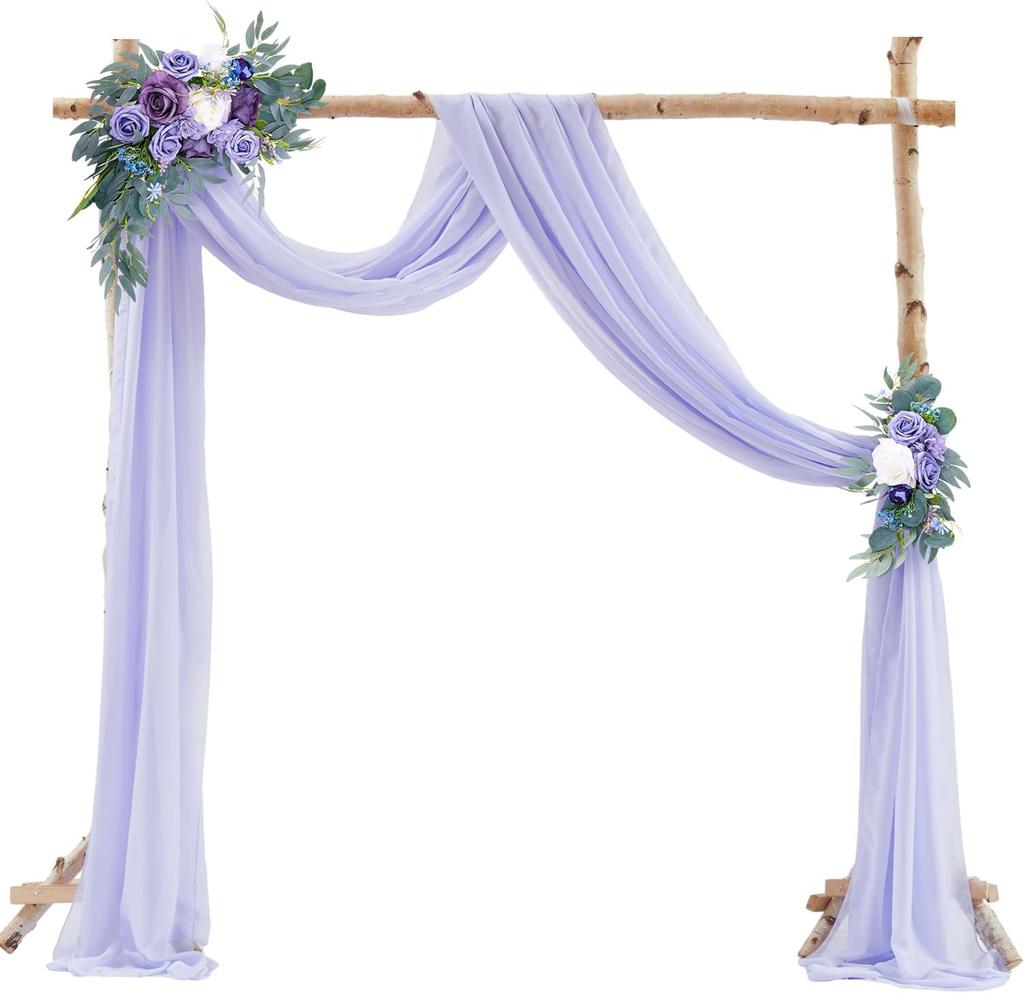 1PC Arch Wedding Veil Lawn Wedding Event Outdoor Decoration Drape Wedding Drapery Table Flag Arrangement
