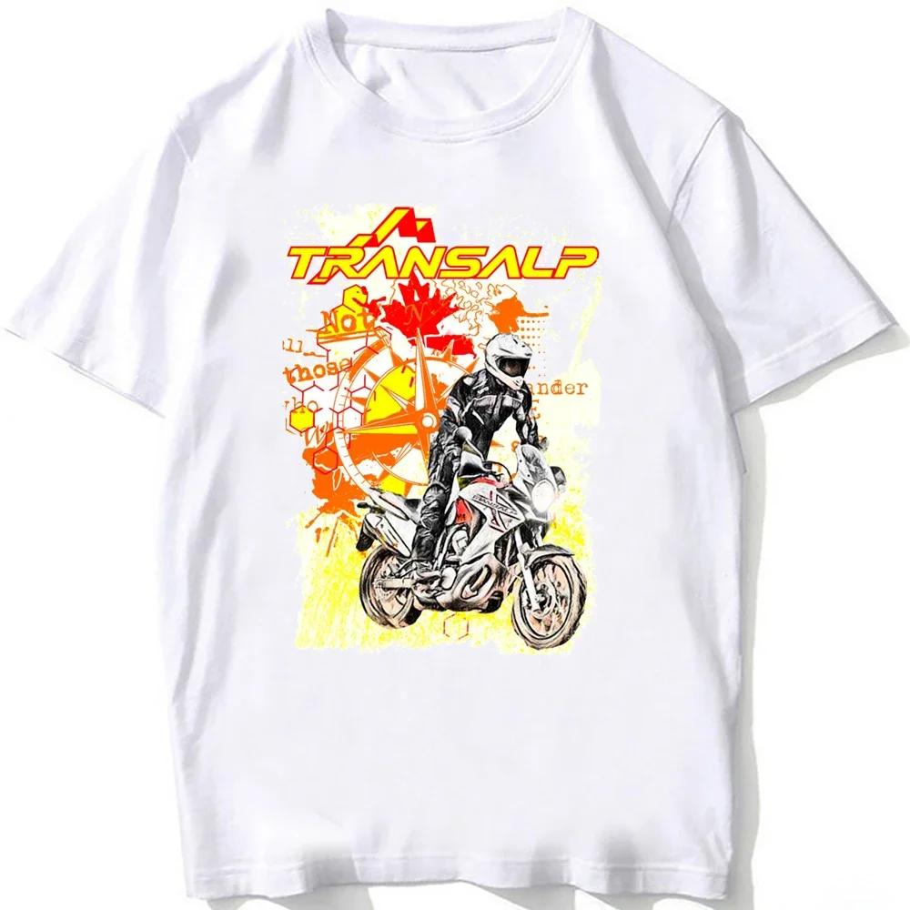 2025 GS Adventure Transalp XL750 Футболка для мотоциклиста Новая летняя мужская с коротким рукавом Мото Спорт Мальчик Повседневная Белая Футболка Топ для езды