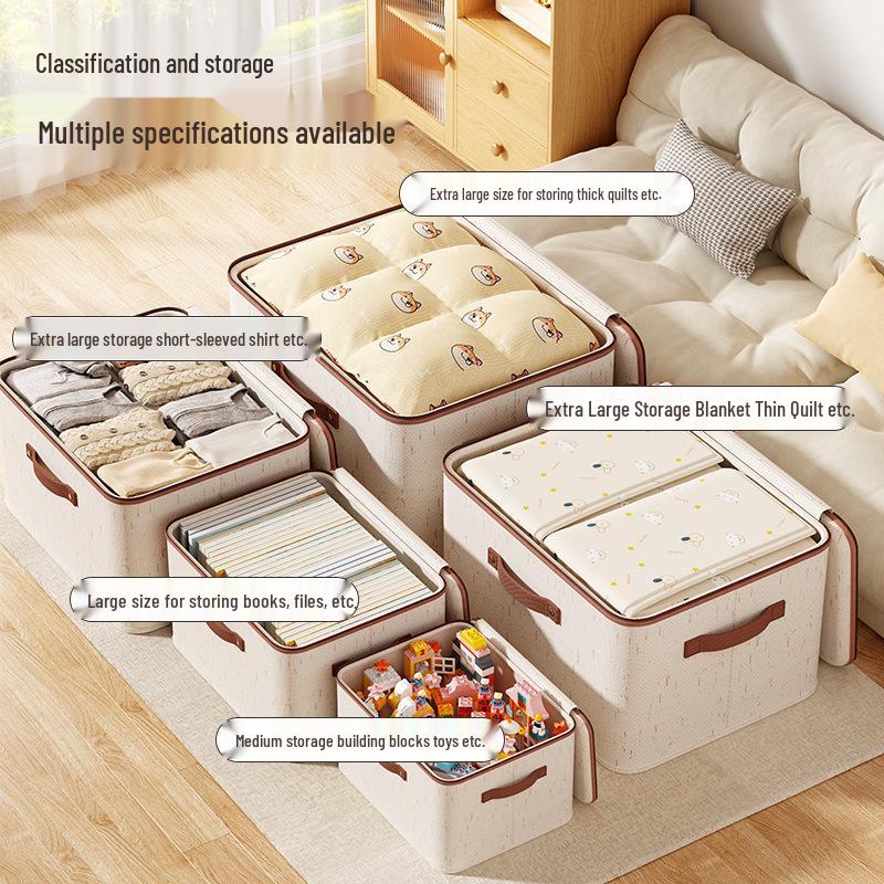 Foldable Clothes Organizer Box with Lid - Large Capacity, Dustproof Storage for Wardrobe or Living Room