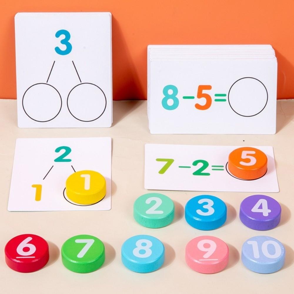 Colorful Digital Operation Card Addition and Subtraction Cognition Cards Brain-Stimulating Toys