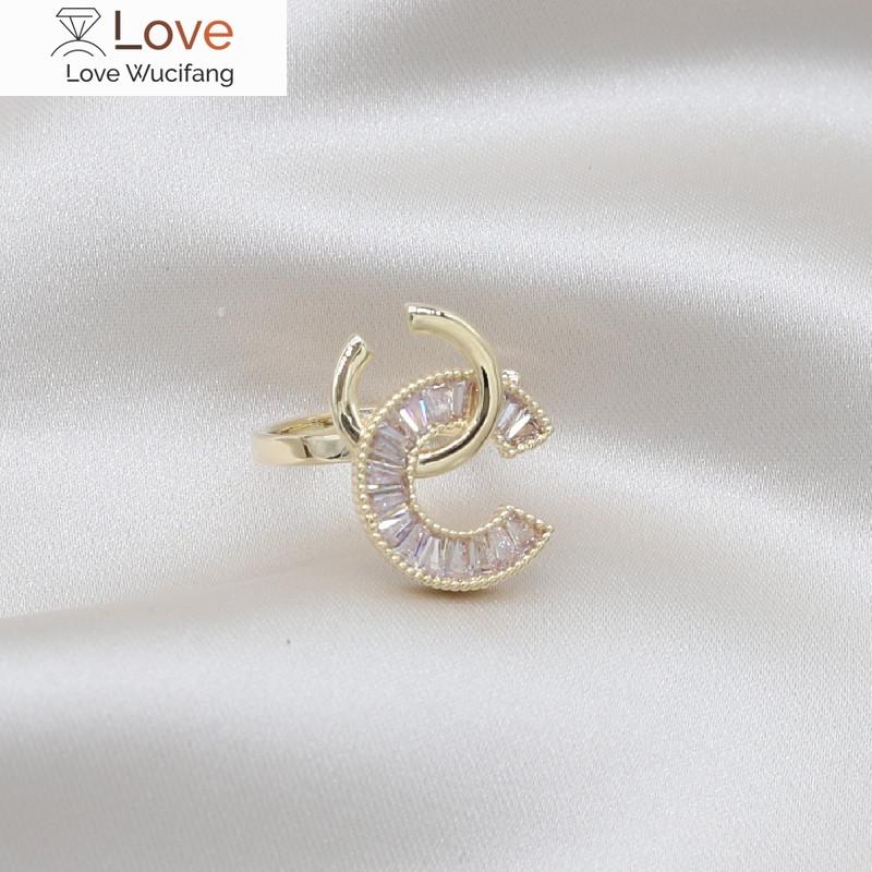 Корейский дизайн модные ювелирные изделия 14K настоящее позолоченное кольцо с буквой крест циркон роскошное женское выпускное вечернее регулируемое кольцо