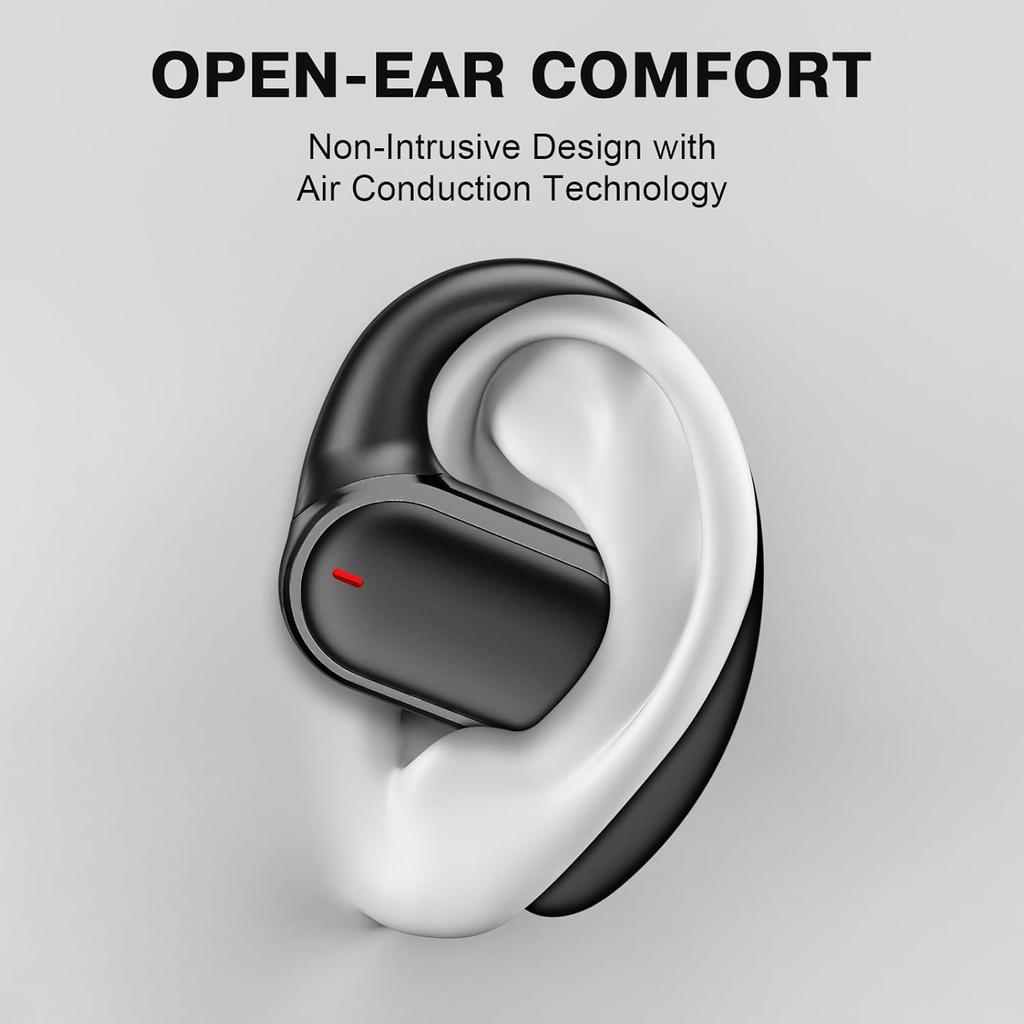 Наушники Bluetooth 5.4 с открытым ухом, светодиодным дисплеем, стереозвуком, беспроводные наушники-вкладыши с микрофоном, водонепроницаемые наушники для тренировок и бега