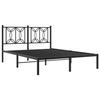 VidaXL Cadre de lit métal sans matelas avec tête de lit noir 135x190cm 376127