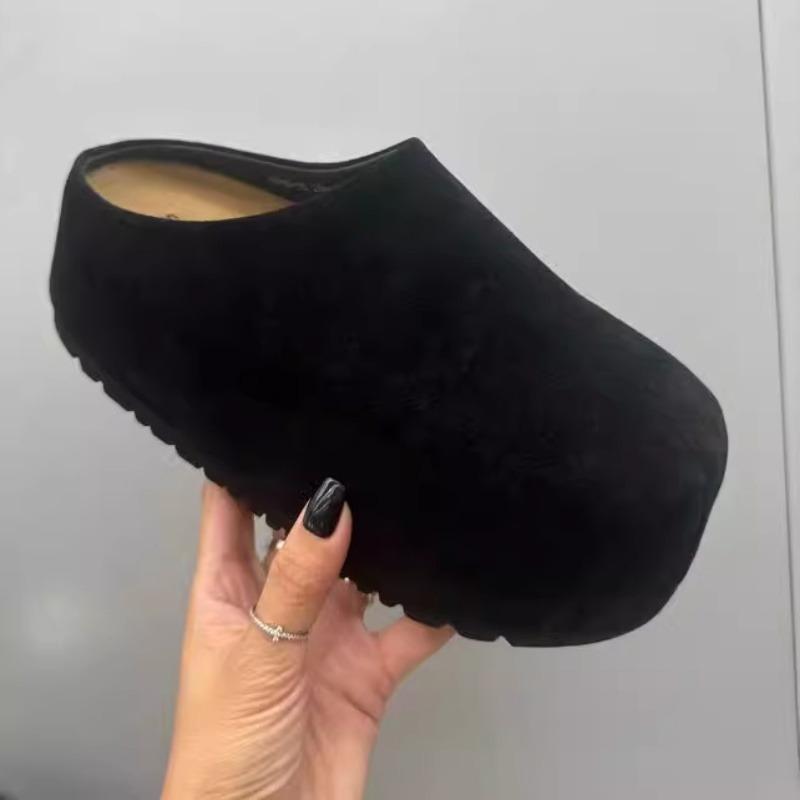 Туфли Boken на толстой подошве, увеличивающие рост, матовые, с большой головой и одной педалью, маленькие тапочки-мешки и полутапочки, женская верхняя одежда, осень 2024 года, новые модели