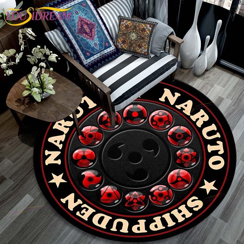 Ковер для гостиной, детские круглые коврики с рисунком Наруто с 3D рисунком для журнального столика, домашний детский напольный ковер, противоскользящий