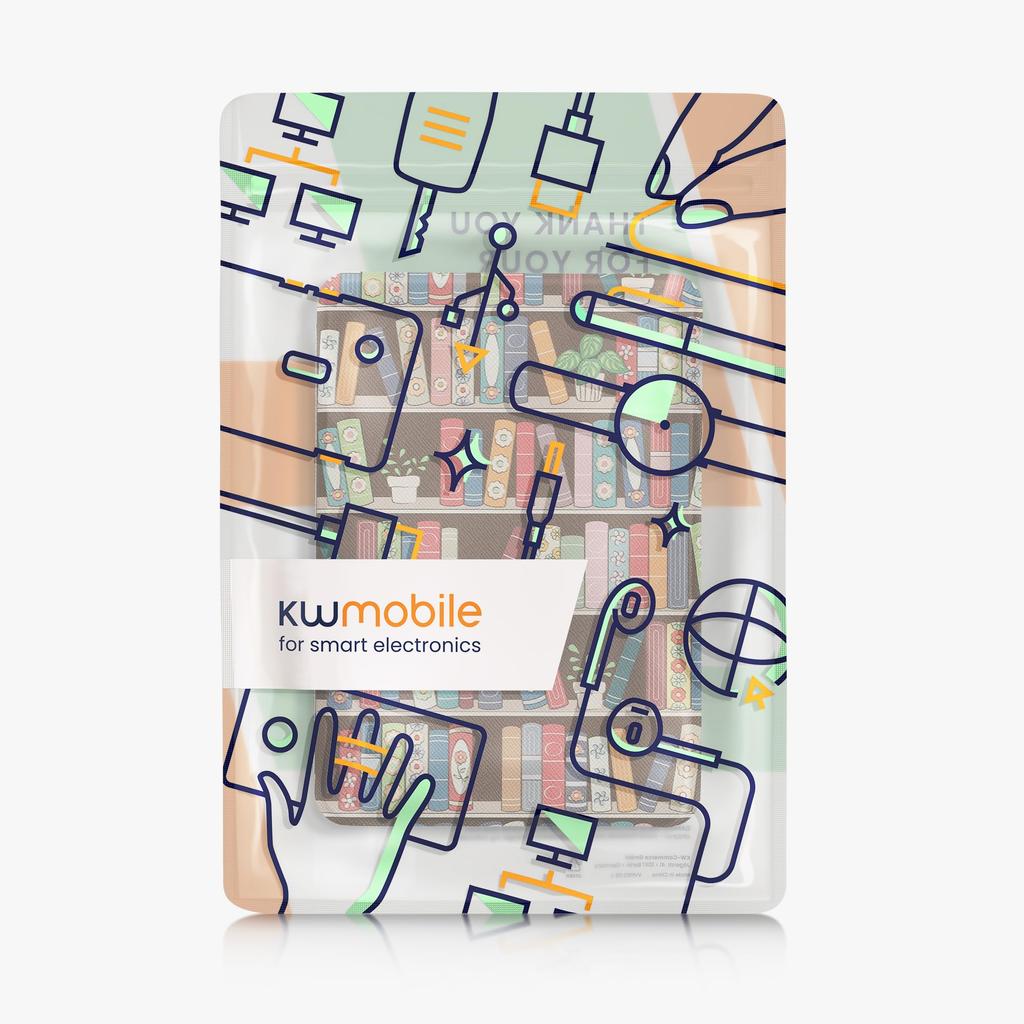 Kwmobile Case for Amazon Kindle with Auto Sleep and PU Pink (2022/2024) - E-Reader Sleep, Leather, Blue/Green/Dark