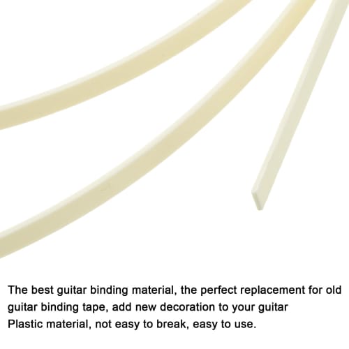 uxcell Binding Purfling Strips, Plastic Guitar Binding Edge Trim for Acoustic Classical Guitar, 1650x5x1.5 Mm, Beige, 5 Pieces