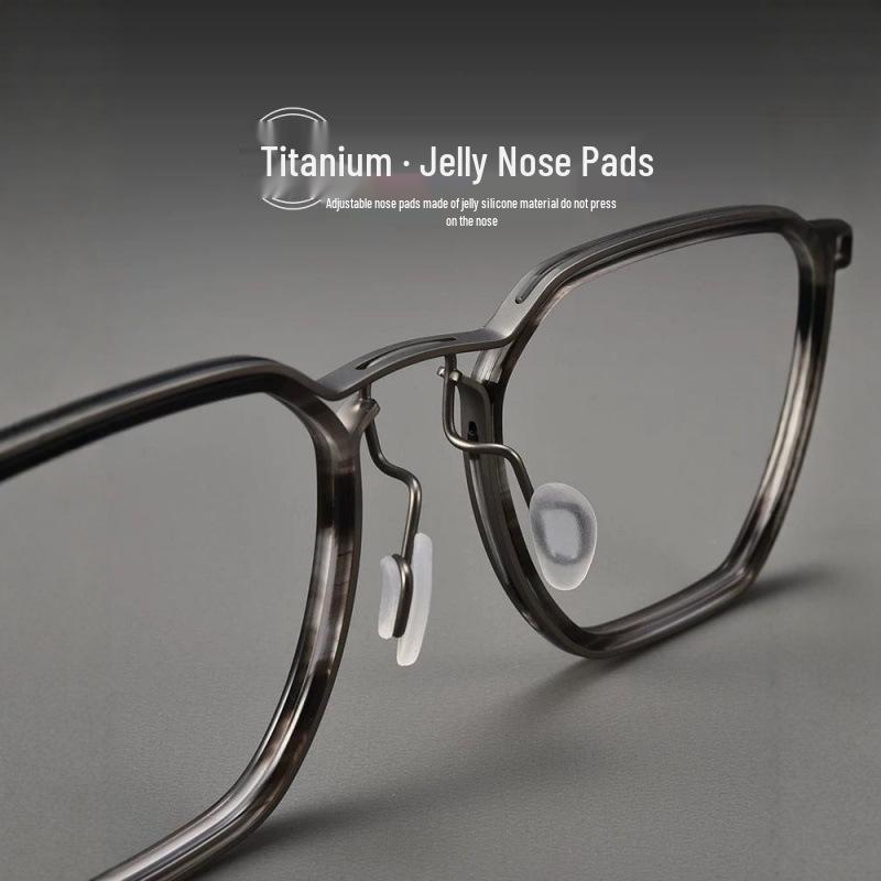 Мужская ретро оправа для очков из чистого титана 160 мм для широких лиц - Совместима с рецептурными линзами
