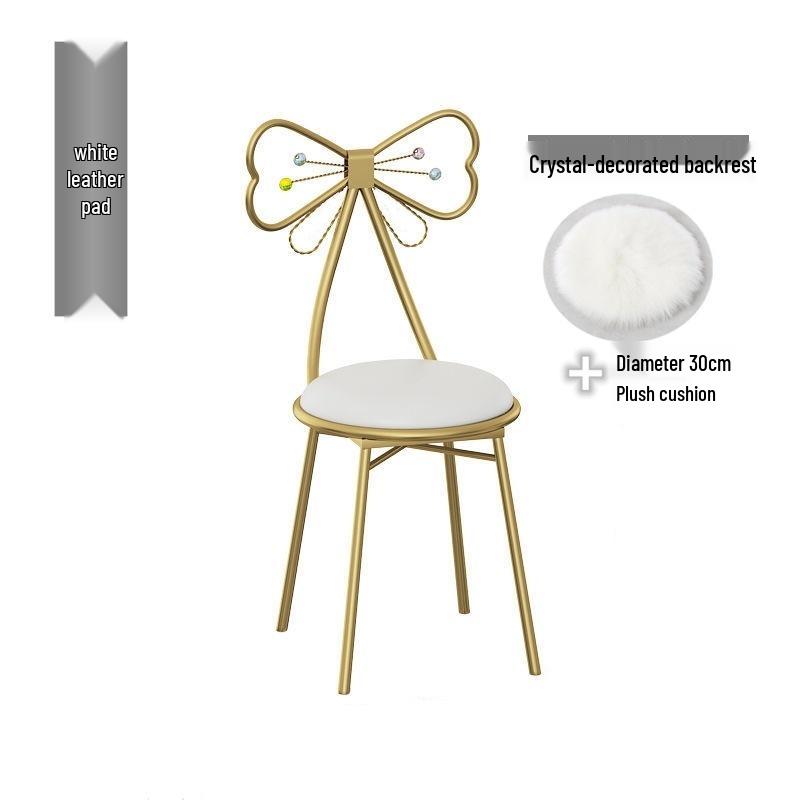 Принцесса Бабочка Стул для Макияжа со Съемной Спинкой - Идеально подходит для Маленьких Спален в Квартирах и Туалетных Зон