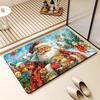 Christmas Diatom Mud Floor Mat Strong Absorbent Bathroom Floor Mat Festive Atmosphere Bathroom Anti-slip Floor Mat
