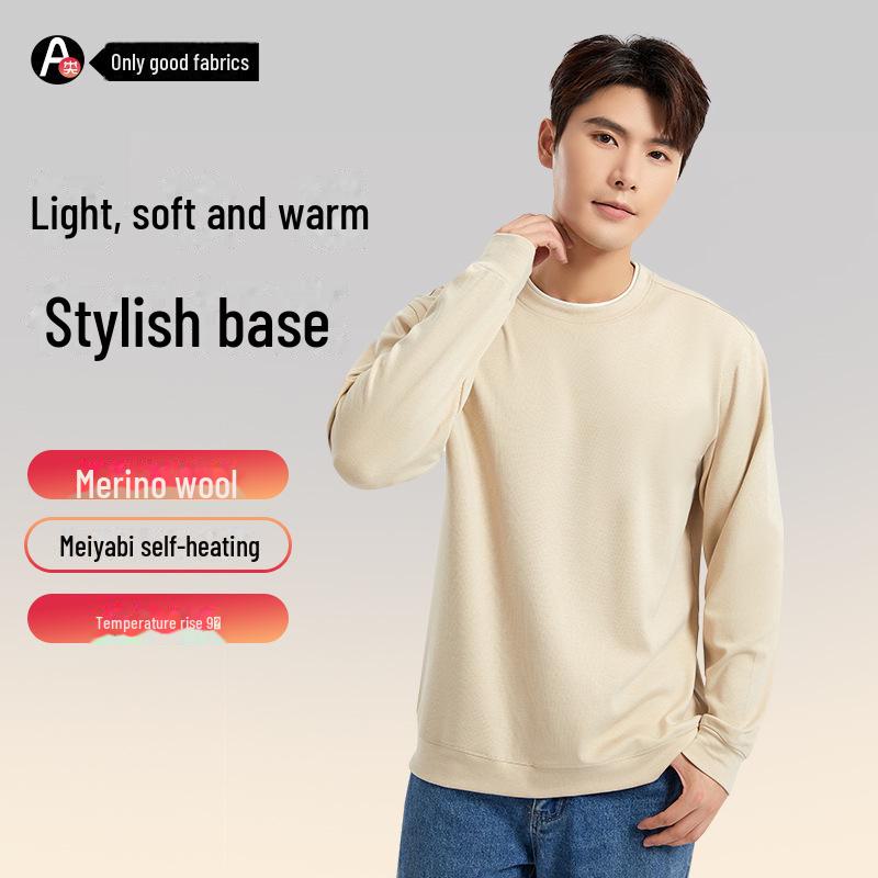 A-type Men's Thick Warm Wool Velvet Two-in-One Long Sleeve Shirt for Autumn/Winter