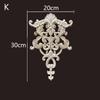 Rubber Wood Applique for Furniture Flower Decoration Wood Carving Onlays  Luxury Living Room Decoration Decal Floral Home Decor