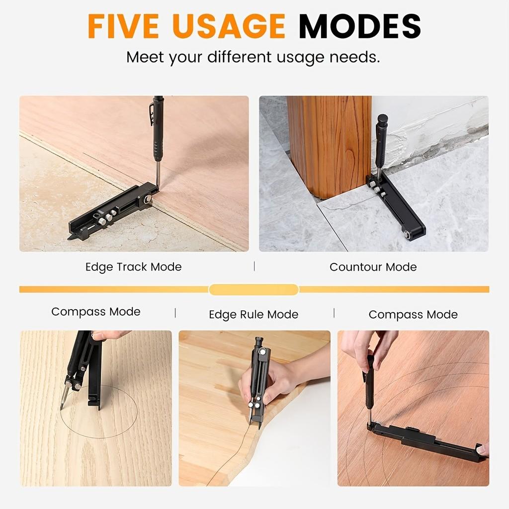 Многофункциональный разметочный инструмент Портативный пластиковый инструмент для глубоких отверстий Сделай сам Деревообрабатывающий разметочный калибр Разметочный инструмент Маркер линии Измерительный инструмент