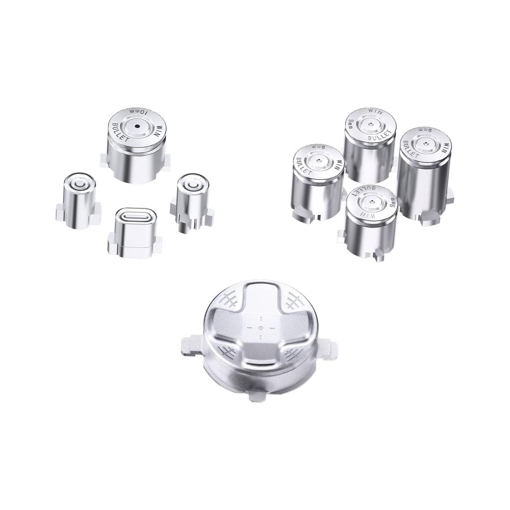 EXtremeRate Металлические красные кнопки для беспроводного контроллера Xbox Core, Набор пользовательских аксессуаров для Xbox Series X S, Запасные части из алюминиевого сплава для кнопок ABXY и Home