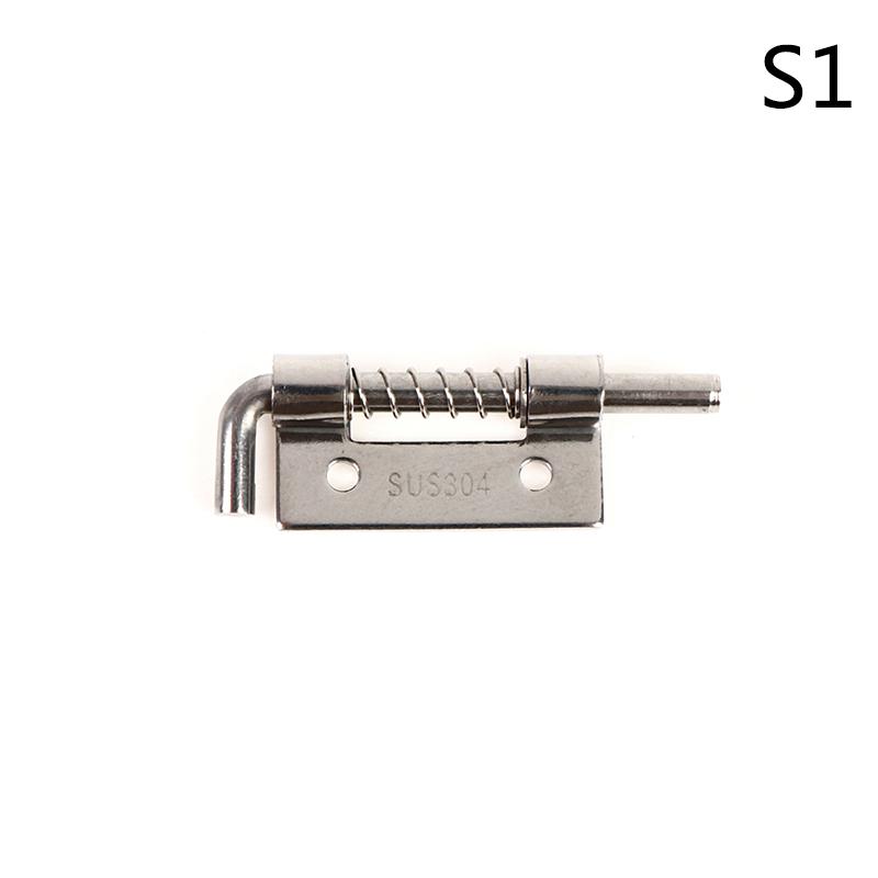1Pc 304 Stainless Steel Loaded Hinge Security Spring Bolt Barrel Latch Hardware