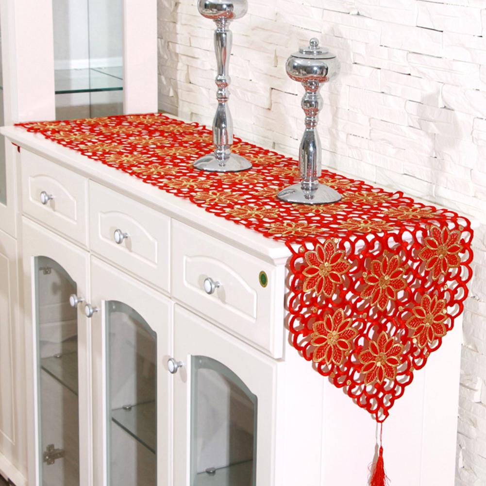 Классический обеденный журнальный столик с цветочной вышивкой, подставка для столовых приборов, домашний декор