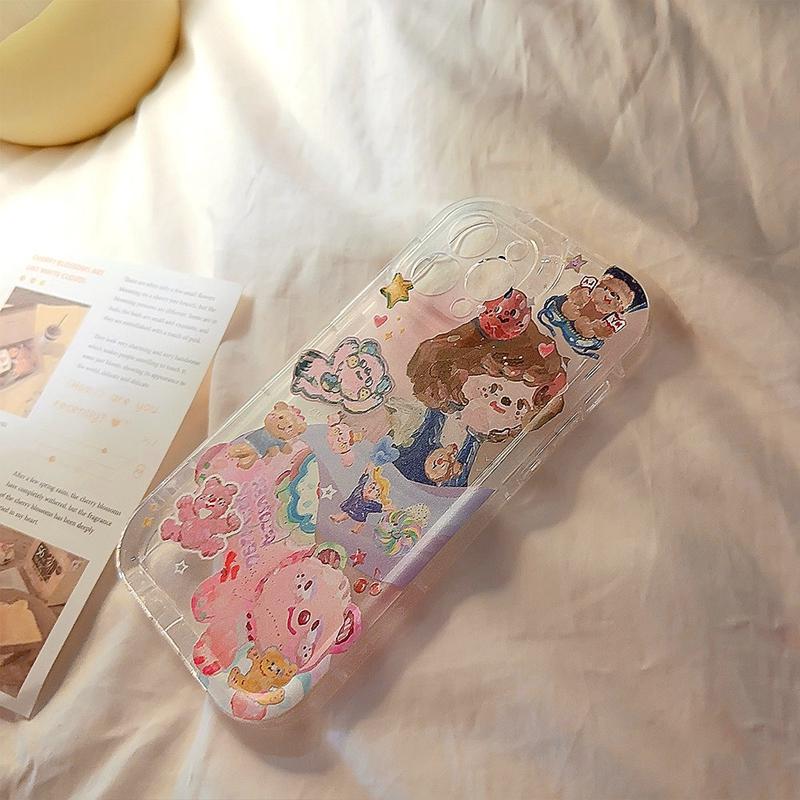 Абстрактное искусство масляной живописи Маленькая девочка Мягкий чехол для телефона из ТПУ для iPhone 11 12 13 14 Pro Max 14 Plus 14 Pro 13 Pro 12 Pro Прозрачный противоударный чехол