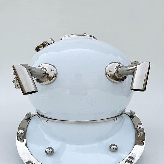 White Marine Scuba Helmet 45.72cm Decorative Sea Ship Helmet Diving Helmet