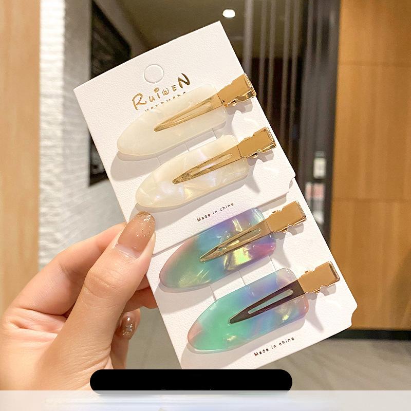 Acetate Hair Clip Women's Summer Side Hair Clip Duck Beak Clip Makeup Bangs Hair Clip Tiara
