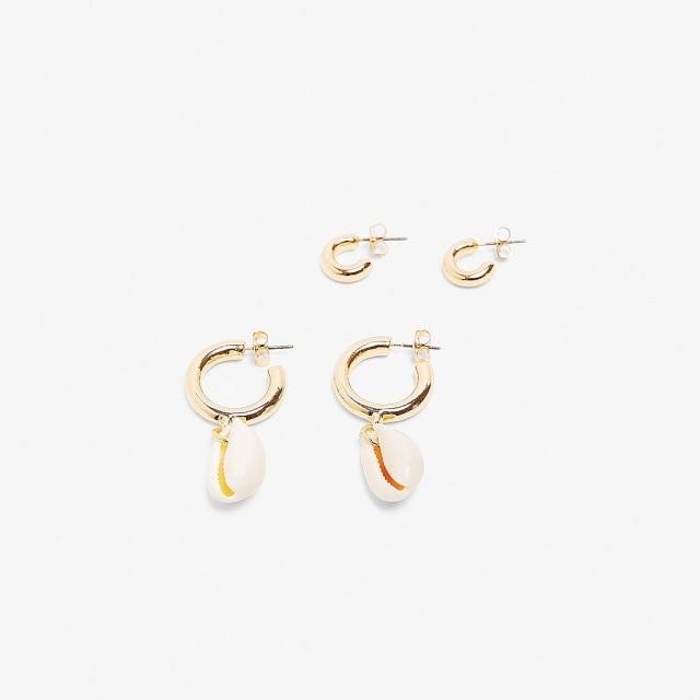 Bohemian White Shell Stud Earrings for Women Girls Cute Brincos Gold Dangle Earrings Fashion Jewelry Gifts for Girlfriend