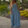 Women's Loose Jumpsuits Overalls Adjustable Straps Baggy Jumpsuits Casual Wide Leg Romper with Pockets Boho Flowy Palazzo Pants