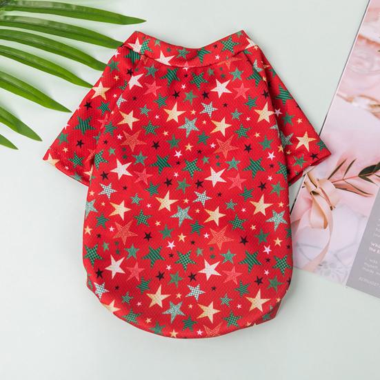 Футболка для домашних животных, моющийся принт, прочный мягкий наряд, свитер для собаки с рождественскими элементами