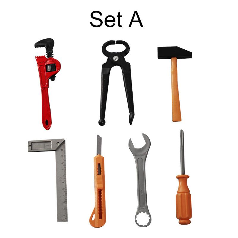 Детский имитационный ремонтный инструмент Пластиковые игрушки для мальчика Инструменты для обслуживания Отвертка Молоток Клещи Детская игрушка для ролевых игр Игры TMZ
