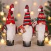 Christmas Knitted Beanie Gnome with Pom-pom & Candy Cane Kerosene Lamp