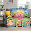Pink pika Pattern Blanket Flannel Blanket for bed, sofa, Camping, Hiking, Picnic Essentials, gift for family Fan gifts