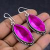 Розовый рубиллит драгоценный камень 925 стерлингового серебра подарочные ювелирные изделия серьги 2.17" O3d91