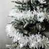 2 шт. 2 м Рождественская снежинка мишура Белая мишура Рождественская гирлянда из мишуры Лента Потолочное подвешивание Украшение для рождественской елки Рождество