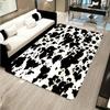 Cow Pattern Rug Black and White Floor Mat Non-slip Area Rug Machine Washable Carpet for Bathroom Kitchen Outdoor  Indoor Decor