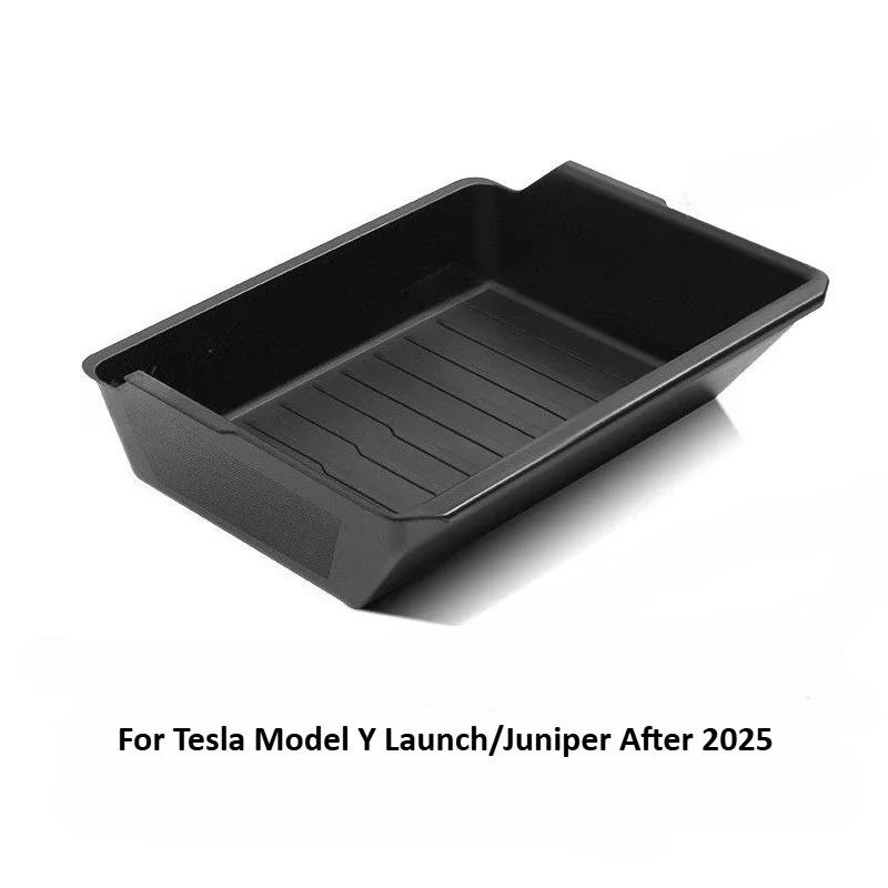 For Tesla Model Y Juniper 2025 Rear Seat Rear Lower Storage Box Car Accessories ABS Umbrella Storage Organizer Tray Interior