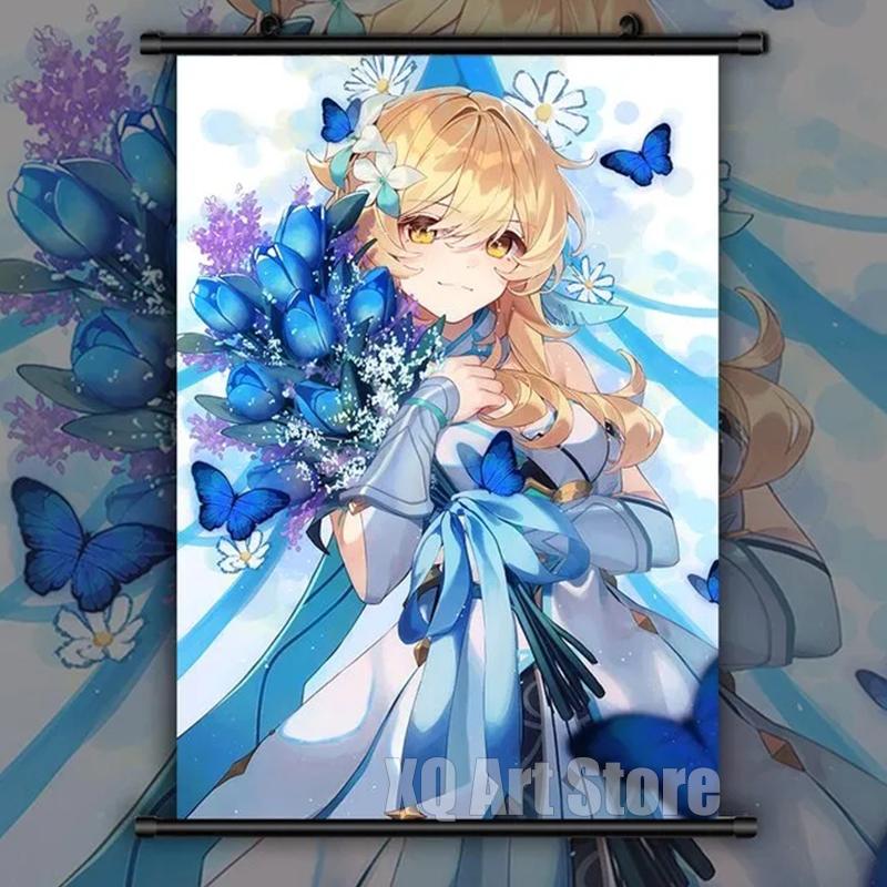Плакаты Fischl, картины на холсте, Eula HD, картина Genshin Impact, подвесные свитки, настенные художественные принты, домашний декор Cuadros, бескаркасный